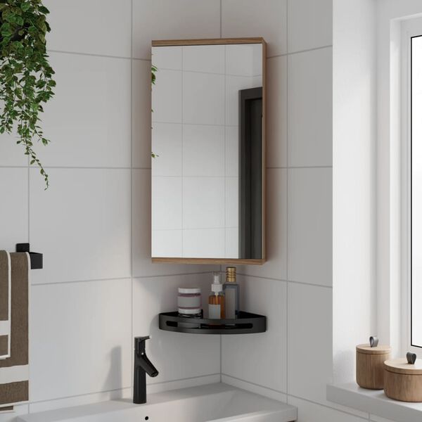 vidaXL Corner Bathroom Mirror Cabinet Oak