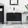 vidaXL Bathroom Sink Cabinet Black Engineered wood Medium