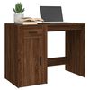 vidaXL Desk Brown Oak Engineered Wood Medium Computer Desk Rectangular