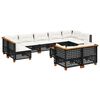 vidaXL Garden Sofa Set Black, Cream White