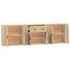 vidaXL Sideboard Set of 3 Sonoma Oak Engineered Wood Large Sideboard