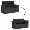 vidaXL Garden Sofa Set with Cushion 12 pcs Black Poly Rattan