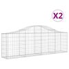 vidaXL Gabion Basket Set of 2 Silver Galvanized Steel Large