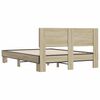 vidaXL Bed Frame Sonoma oak Engineered wood, metal, plywood Double