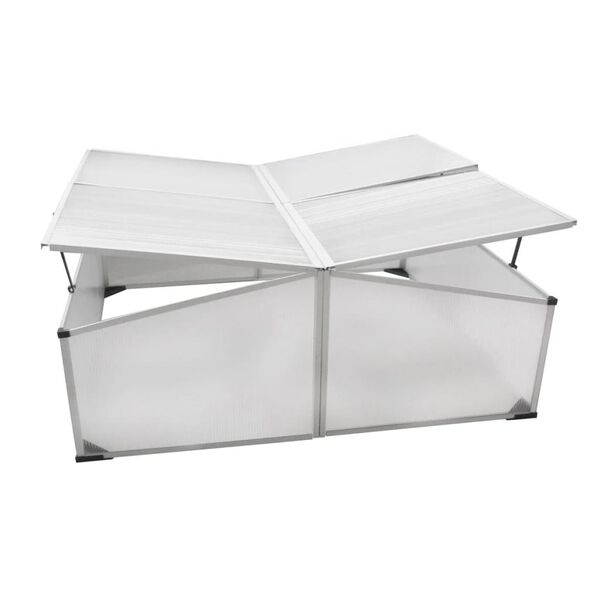 vidaXL Greenhouse Transparent Polycarbonate, Aluminum Medium