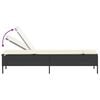 vidaXL Sun Lounger Set of 2 Black PE rattan Standard