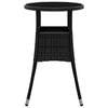 vidaXL Garden Table Black Poly rattan Standard Lightweight