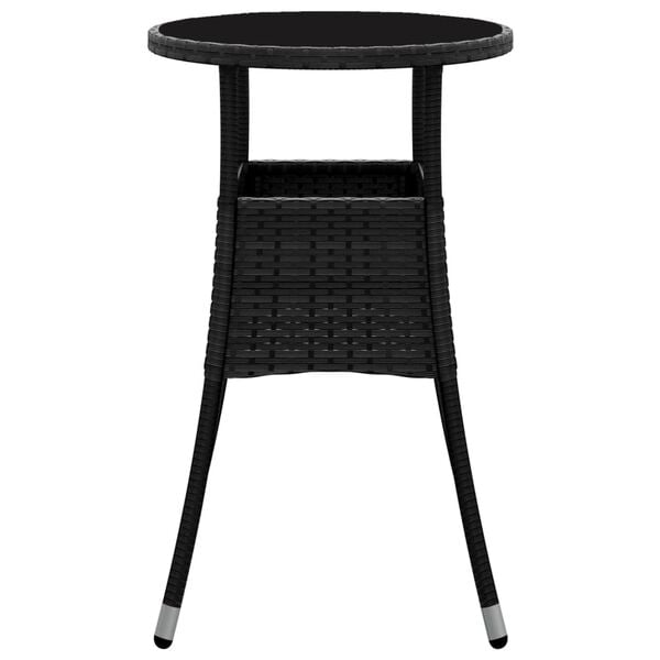 vidaXL Garden Table Black Poly rattan Standard Lightweight