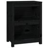 vidaXL Book Cabinet Black Solid pine wood Compact Book Cabinet