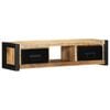 vidaXL TV Cabinet Black and brown Solid rough mango wood and iron Compact
