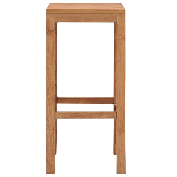 vidaXL Bar Stool Set of 2 Brown Solid teak wood Standard Durable