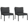 vidaXL Garden Lounge Set Black, Grey Powder-coated steel, fabric Modular