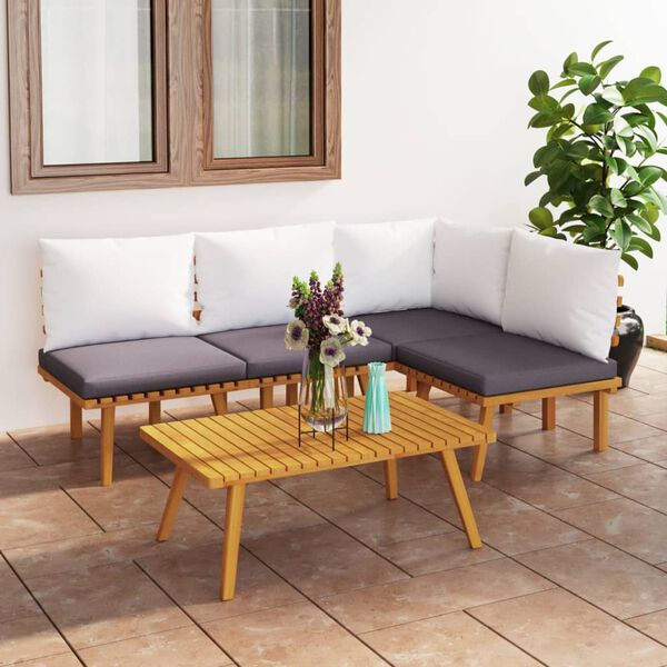 vidaXL Garden Lounge Set Dark grey and white
