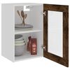 vidaXL Hanging Glass Cabinet Smoked Oak Engineered Wood Medium