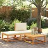 vidaXL 3 Piece Garden Sofa Set with Cushions Wood Acacia&Rope