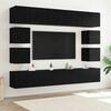 vidaXL TV Cabinet Set Wall-mounted 8 pcs Black Oak Engineered Wood