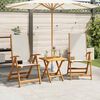 vidaXL Folding Garden Chair Set of 2 Grey Solid Acacia wood, Textilene