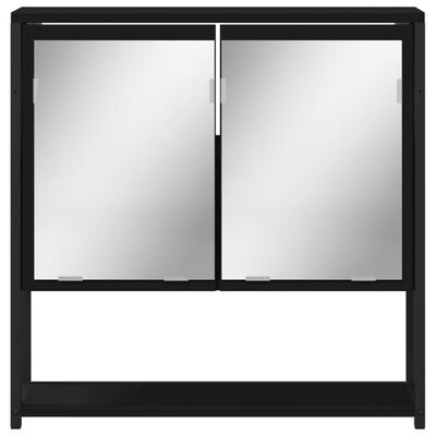 vidaXL Bathroom Mirror Cabinet Black 23.6"x6.3"x23.6" Engineered Wood