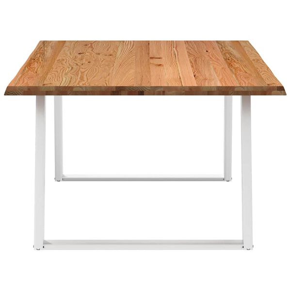 vidaXL Dining Table Light brown Solid oak wood, Powder-coated steel Large