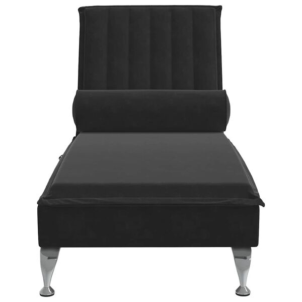vidaXL Massage Chaise Lounge Black