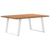 vidaXL Dining Table Light brown Solid oak wood, Powder-coated steel Large