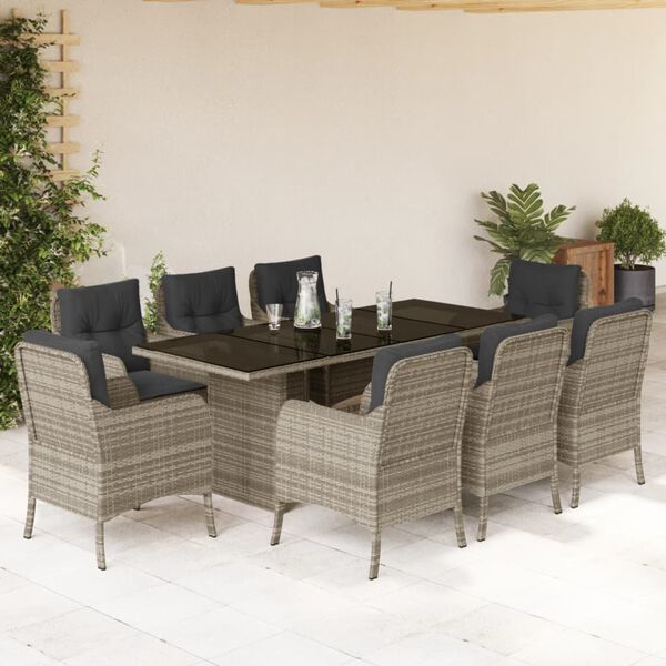 vidaXL Garden Dining Set Light Grey, Anthracite