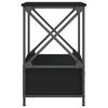 vidaXL Bedside Table Set of 2 Black Engineered wood, iron Bedside Table