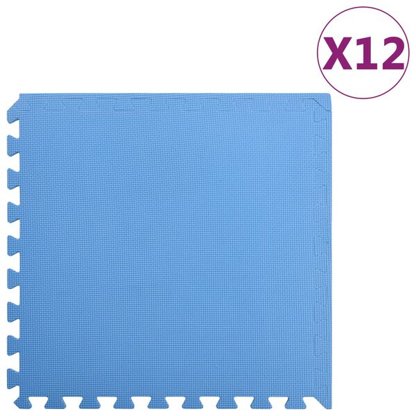 vidaXL Floor Mats 12 pcs 4,32 ㎡ EVA Foam Blue