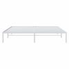vidaXL Bed Frame White Powder-coated steel King Bed Frame Rectangular