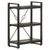vidaXL Bookcase Black Solid Mango Wood Medium Shelving Bookcase