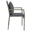 vidaXL Garden Chair Grey PE rattan, powder-coated steel, polyester Medium
