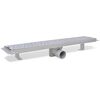 vidaXL Linear Shower Drain Bubble 24.80x5.51" Stainless Steel