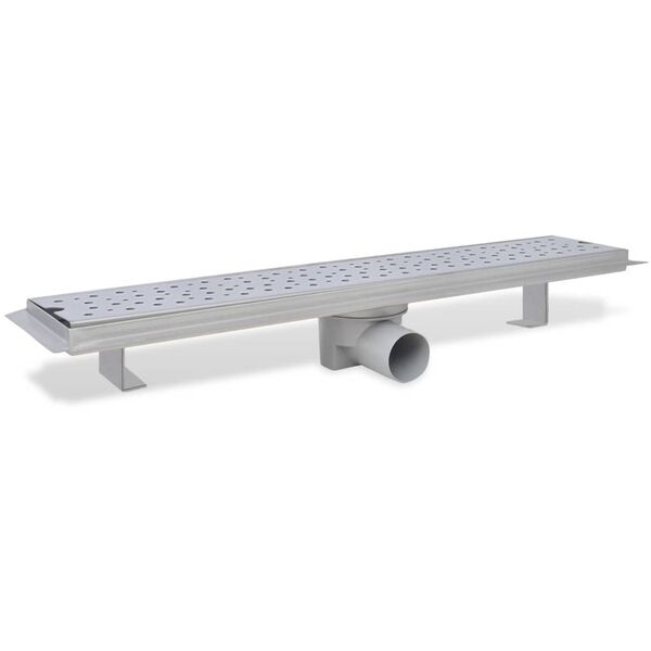 vidaXL Linear Shower Drain Bubble 24.80x5.51" Stainless Steel