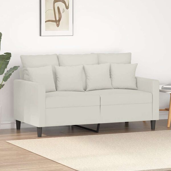 vidaXL 2-seater Sofa Cream Velvet (100% polyester), metal, textilene