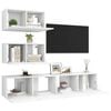 vidaXL 4 Piece TV Stand Set White Engineered Wood