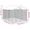 vidaXL Outdoor Dog Kennel Silver Galvanized Steel Large