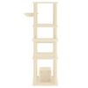 vidaXL Cat Tree Cream Engineered wood, plush, sisal Medium Modern