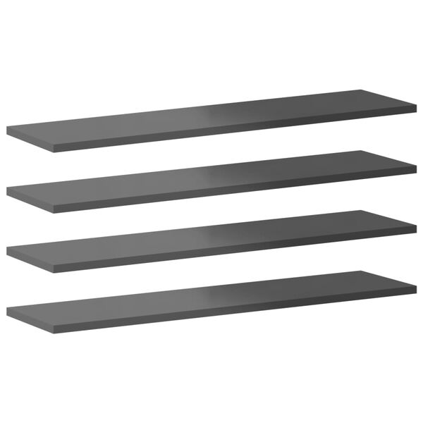 vidaXL Shelf Set of 8 High gloss grey Engineered wood