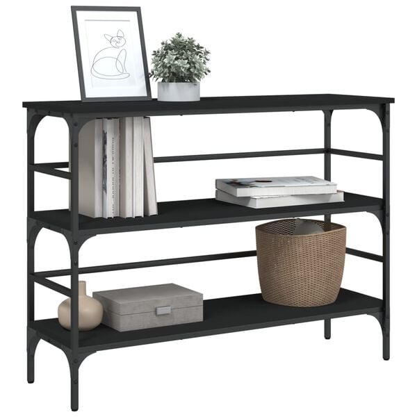 vidaXL Console Table Black Engineered wood and metal Narrow