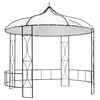 vidaXL Gazebo White and black Fabric (100% polyester), Powder-coated iron