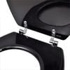 vidaXL Toilet Seats with Lids 2 pcs MDF Black (2x140802)