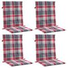 vidaXL Patio Lowback Chair Cushions 4 pcs Red Check Pattern 39.4x19.7x1.2" Oxford Fabric