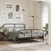 vidaXL Bed Frame Black Steel Full Bed Frame Rectangular Modern