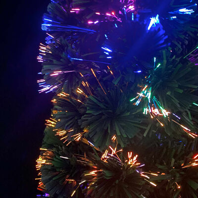 vidaXL Artificial Slim Christmas Tree with Stand 5 ft Fiber Optic