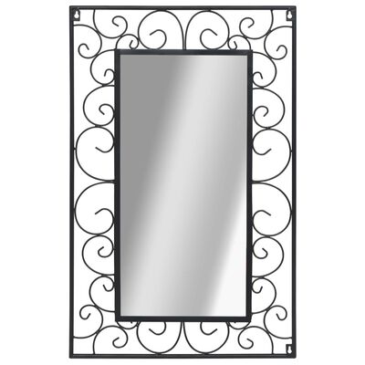 vidaXL Garden Wall Mirror Rectangular 19.6"x31.4" Black