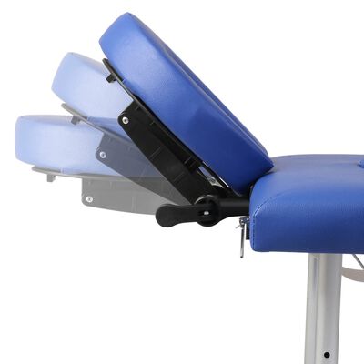 vidaXL Blue Foldable Massage Table 4 Zones with Aluminum Frame