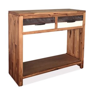 vidaXL Console Table Natural Wood Solid Acacia Wood Medium Console Table