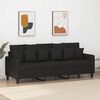 vidaXL 3-seater Sofa Black 100% polyester fabric, metal, textilene