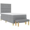 vidaXL Box Spring Bed with Mattress Light gray 39.4" x 78.7" fabric