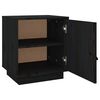 vidaXL Bedside Cabinet Black Solid pine wood Medium Bedside Cabinet